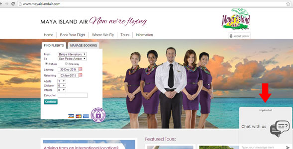 Maya Island Air Announces Live Chat
